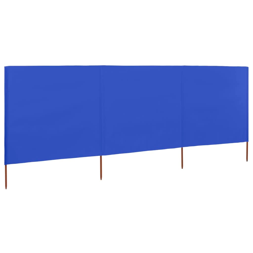 Paravientos de playa de 3 paneles | biombo separador | biombo divisor tela azul celeste 400x120 cm cfw50668