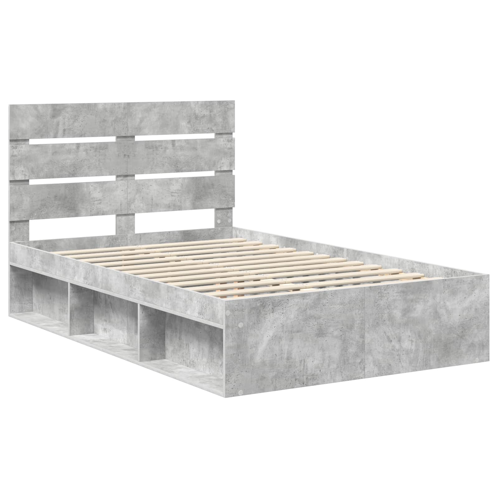 Cadre de lit aspect béton 120 x 190 cm pin massif - 4
