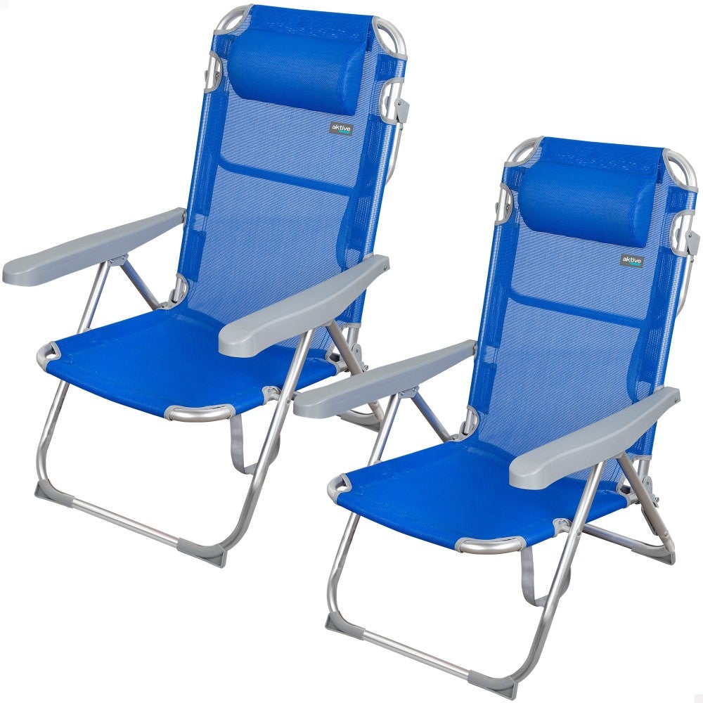 Chaise de plage Aktive Blue marine 188 x 58 x 30 cm main image 1