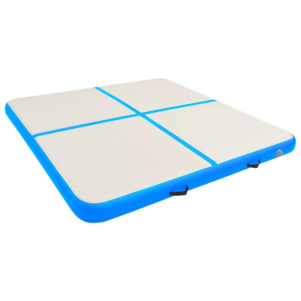 Esterilla inflable de gimnasia con bomba PVC azul 200x200x20 cm vidaXL ...