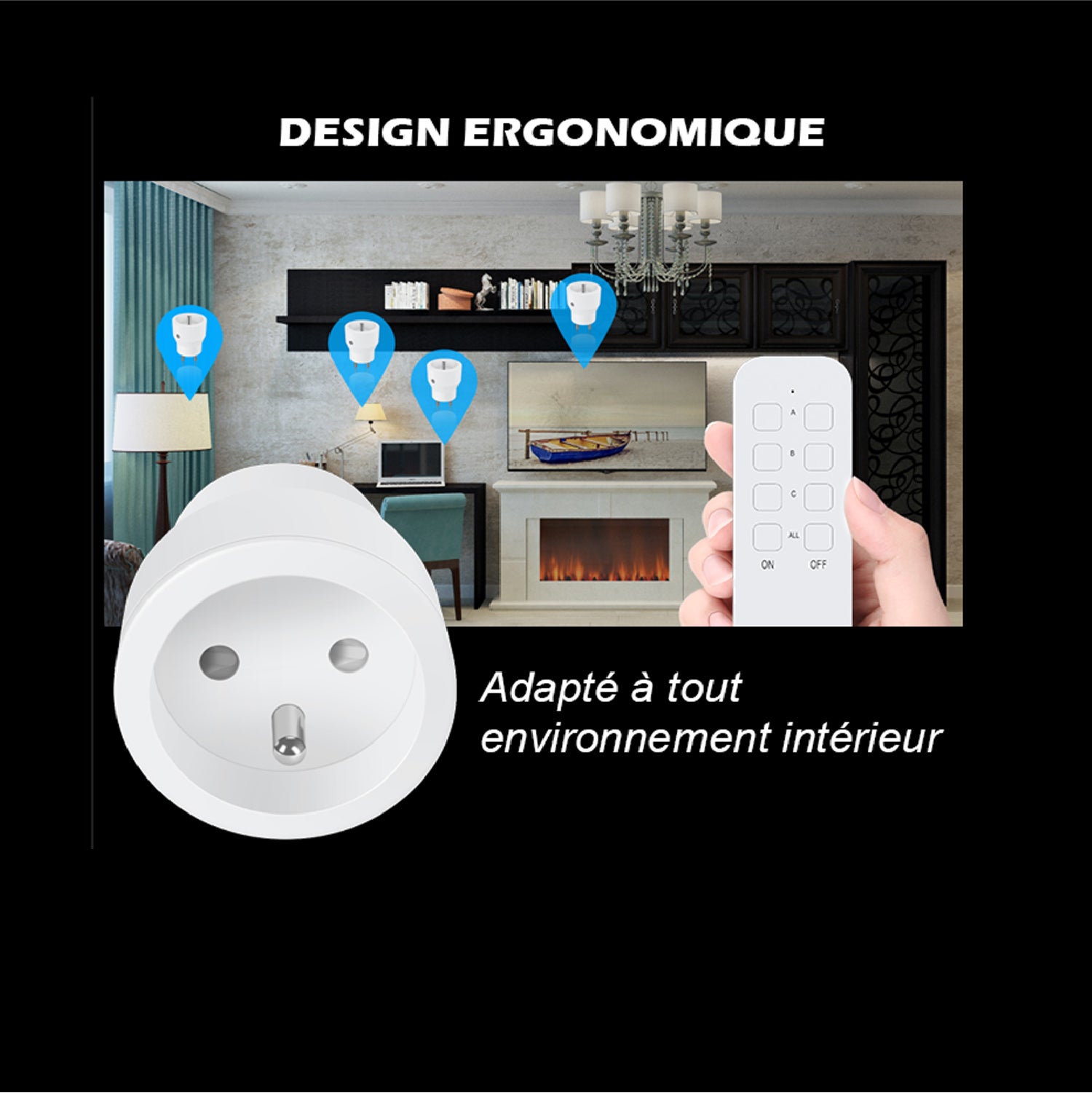 Lot de prise 2300W télécommandée intérieure - 7