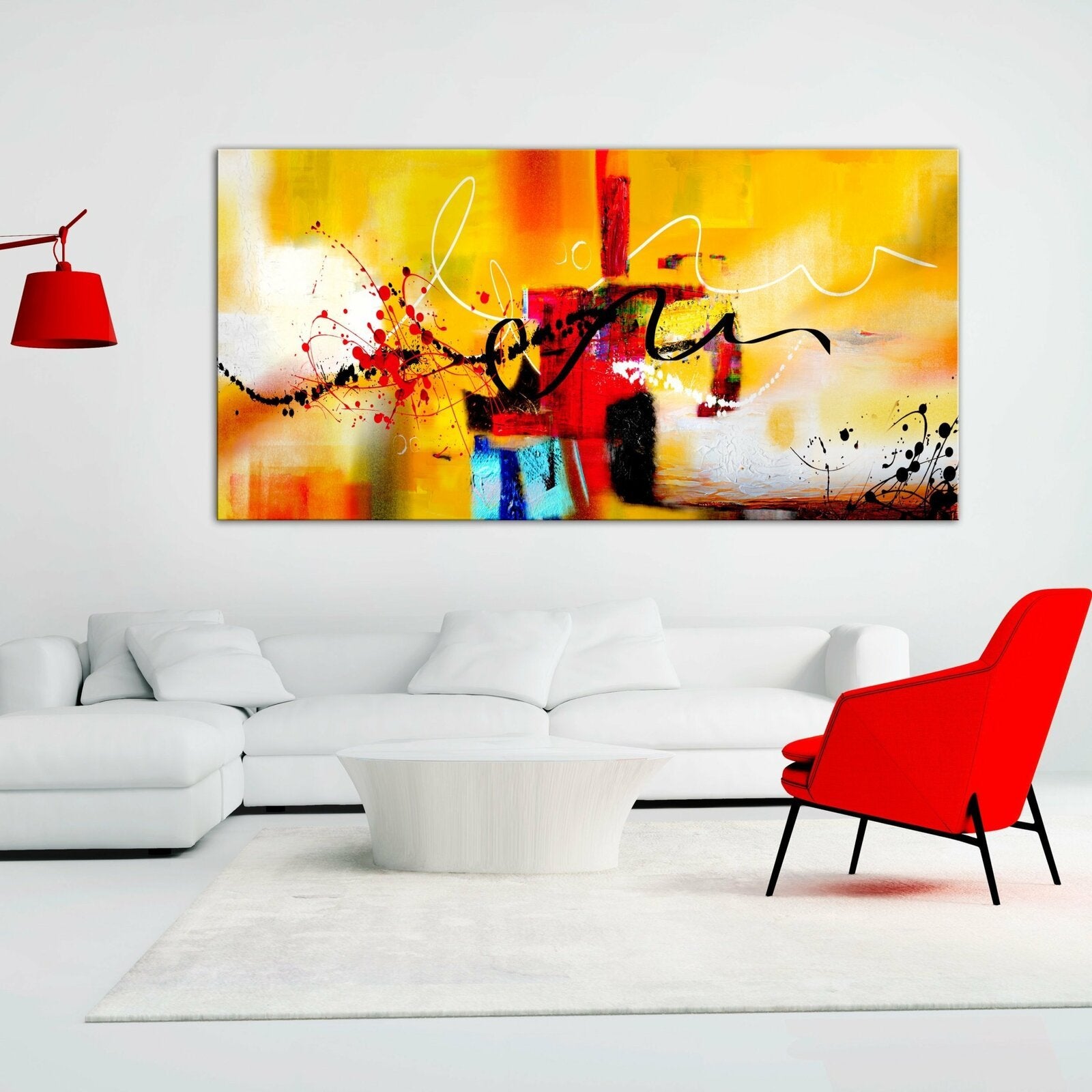 Tableau mélodies de rue orange large - 120 x 60 cm - 2