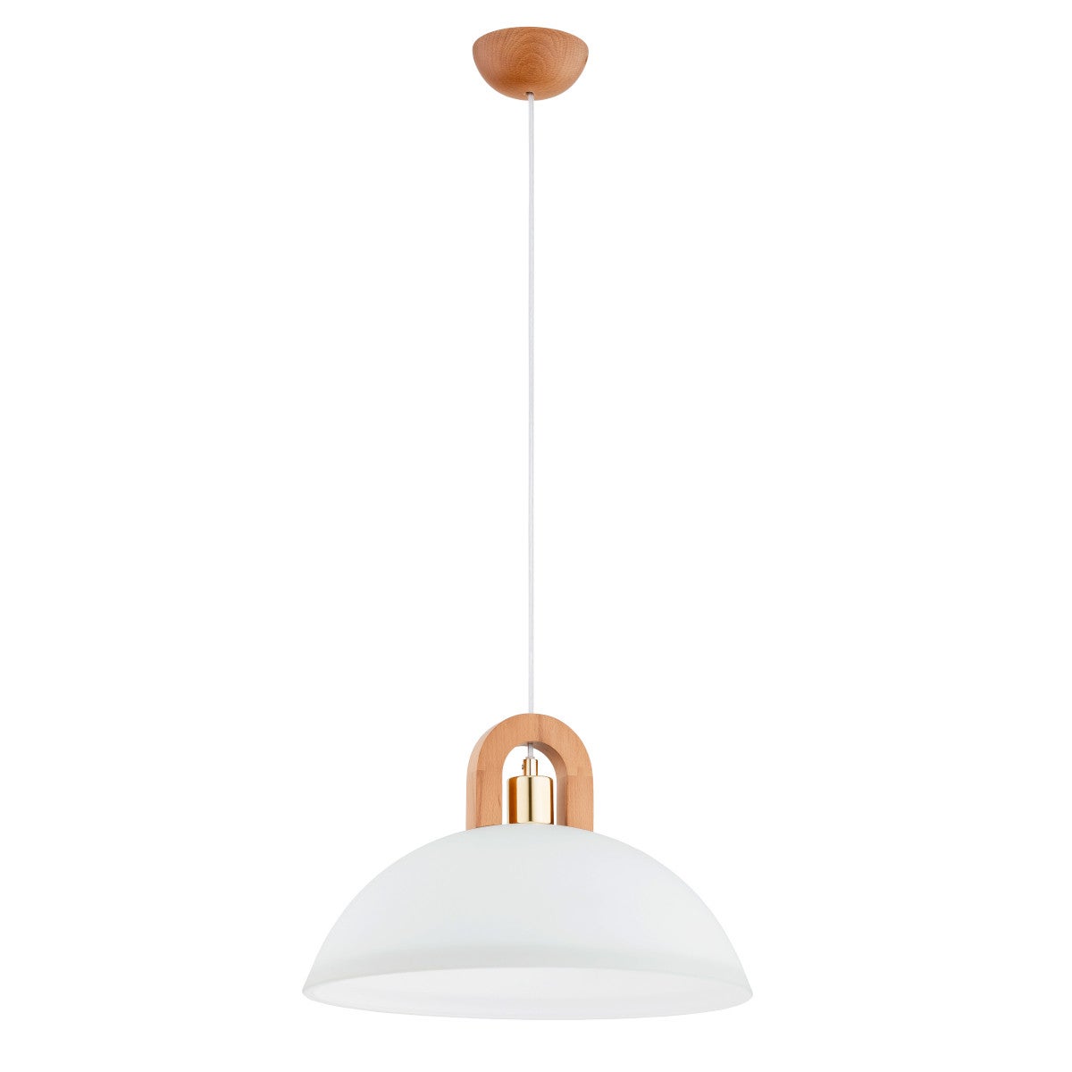 Lampa wisząca Migot jasne drewno-biała-złota 1xE27x15W do kuchni wym: 90 x 30 x 30 cm metal Alfa