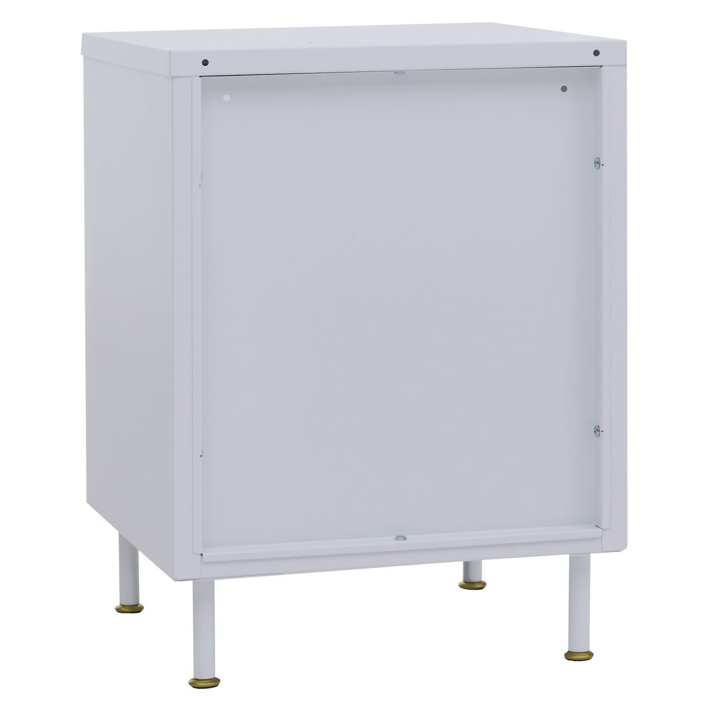 Szafka nocna HWC-O87, stolik pomocniczy, szafka nocna, szafka przemysłowa, metalowe półki, szkło trzcinowe 55 x 41 x 41 cm ~ biały - 9