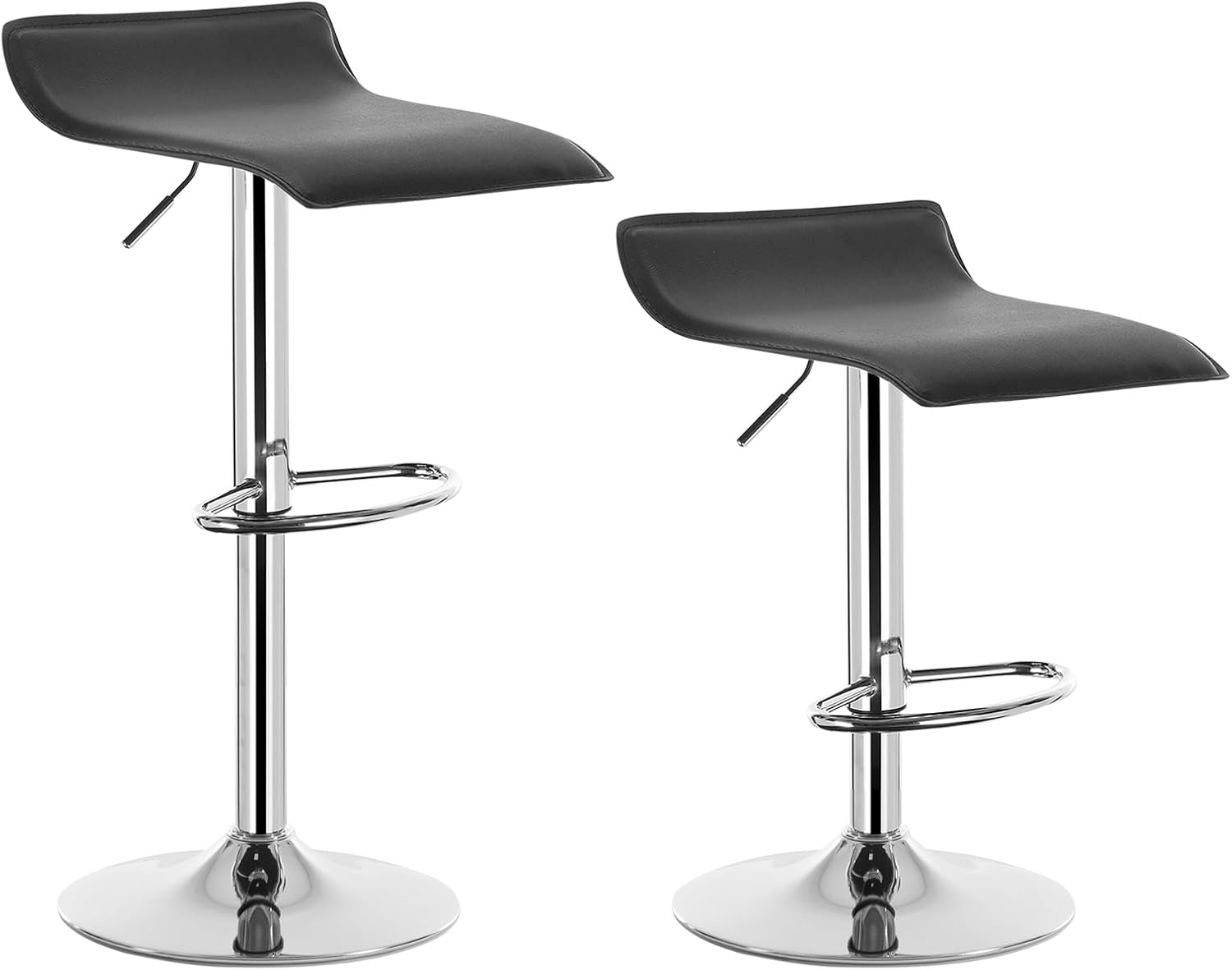 Lot De 2 Tabourets De Bar CLP Similicuir Et Métal - Réglables, Design Club