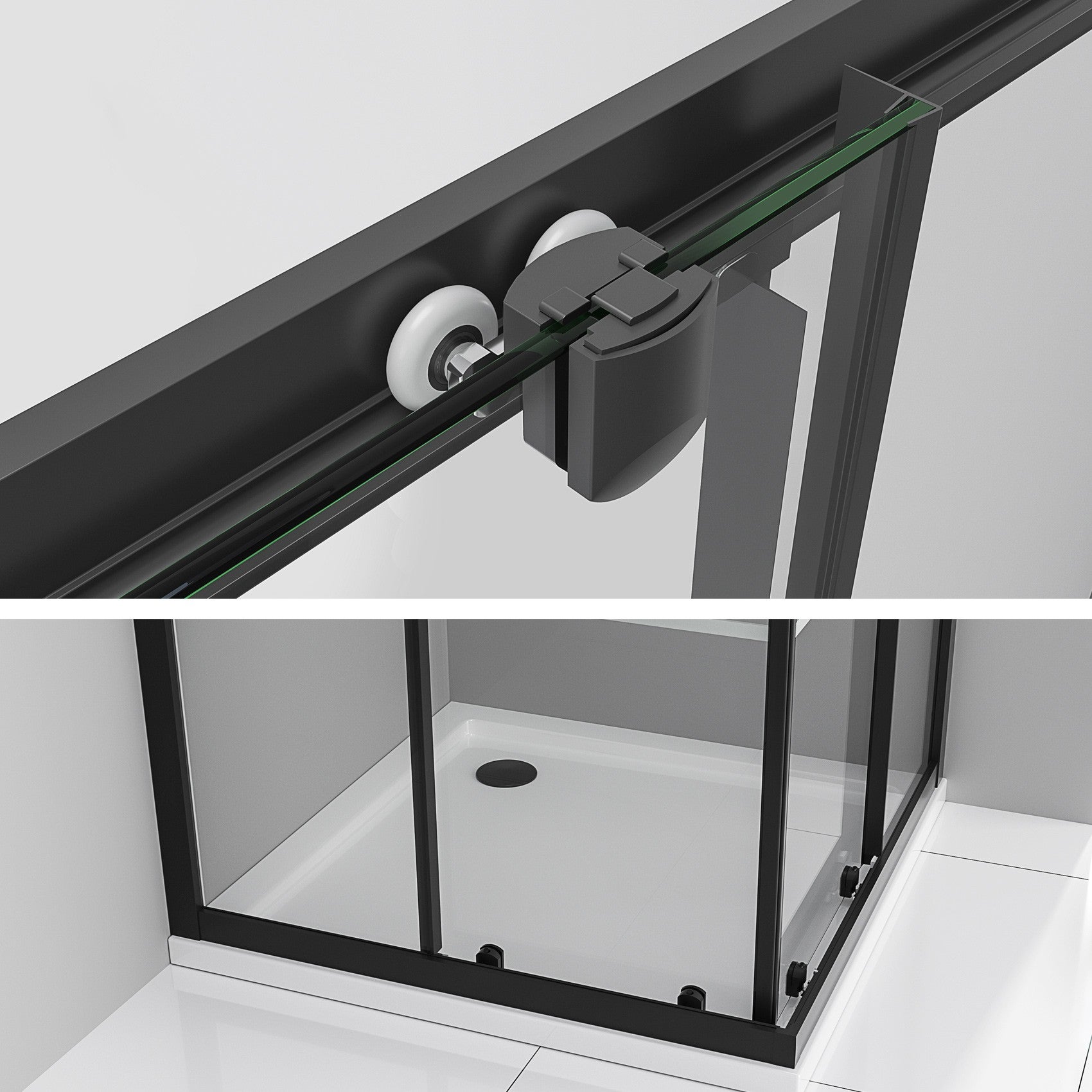 LANABLACK Cabine de douche H 180 cm porte coulissante semi-opaque 75 x 80 cm - 4