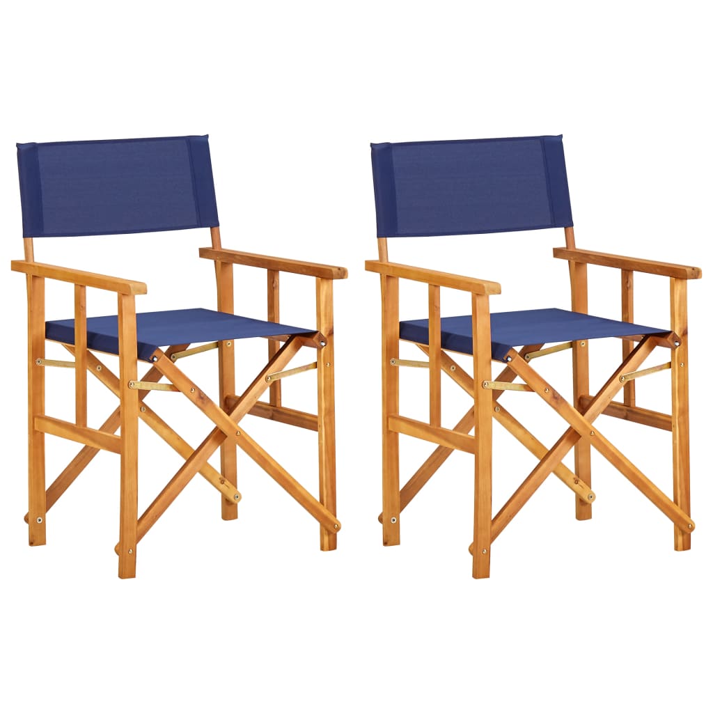 Chaises de metteur en scène lot de 2 Bois massif d'acacia bleu | Leroy ...