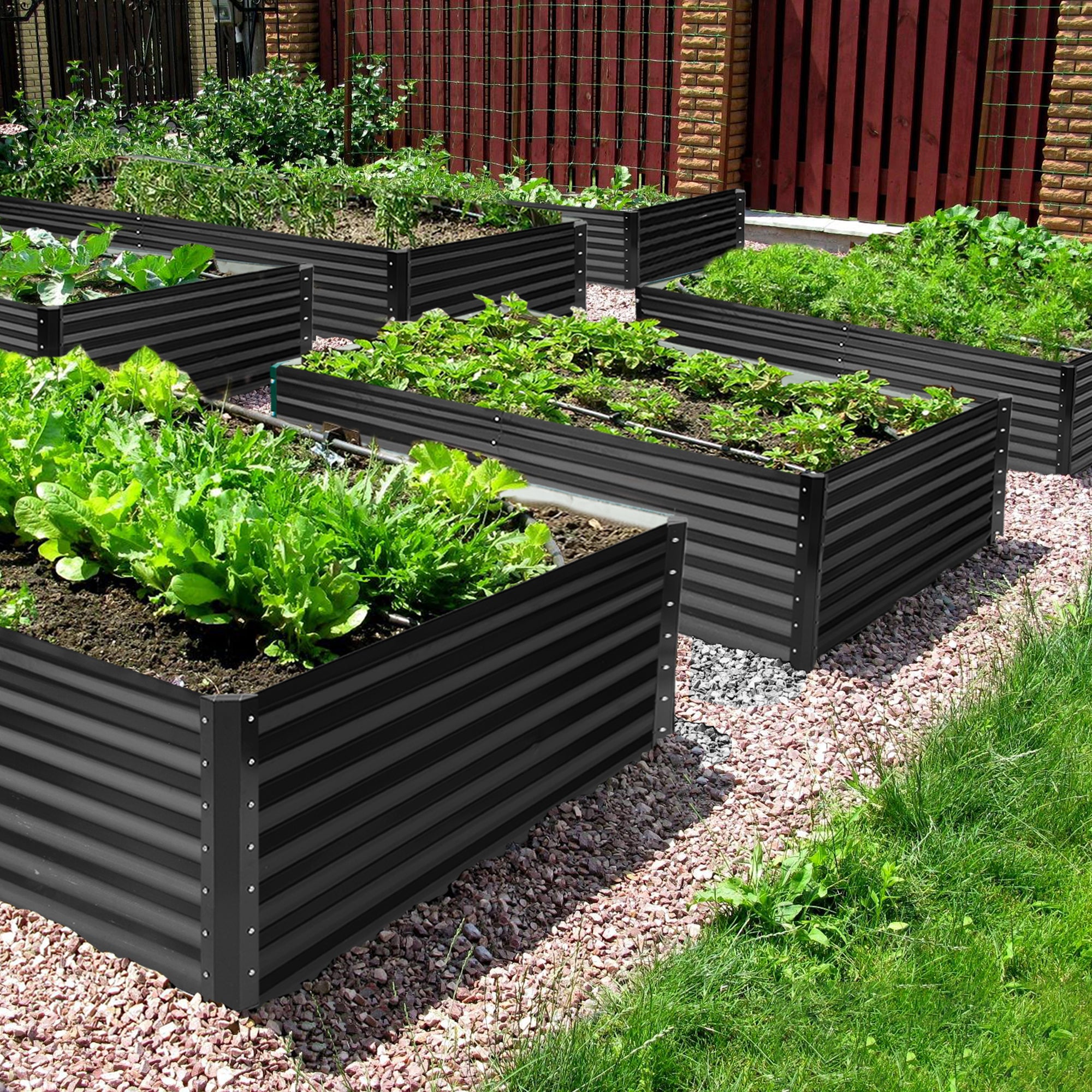 RELAX4LIFE Carré Potager Triangulaire 150X150X30CM |6 Bacs de