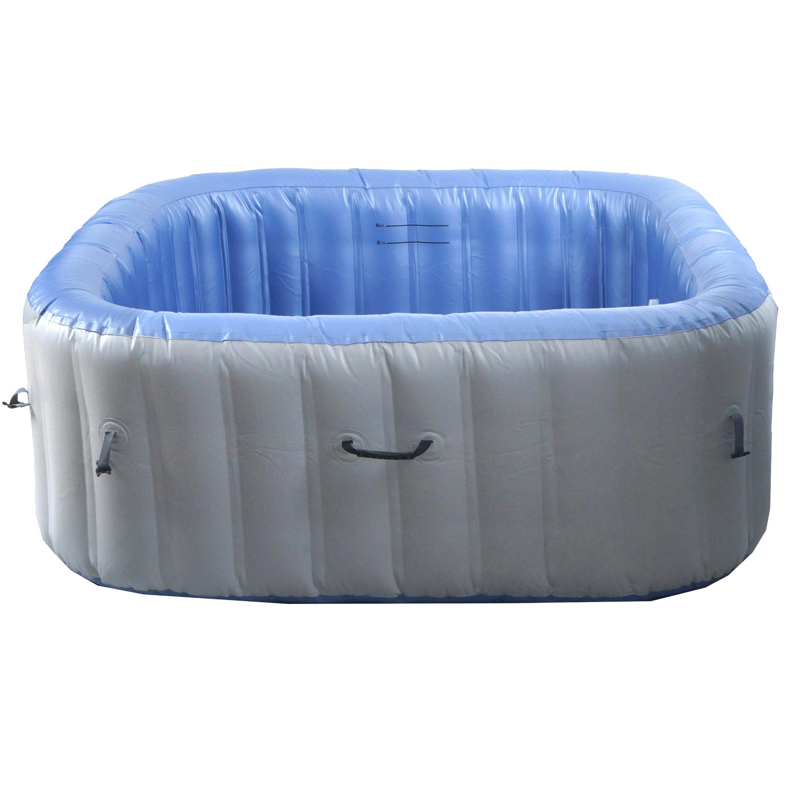 Whirlpool HWC-N97, basen zastępczy dla 5 osób, wewnętrzny/zewnętrzny nadmuchiwany laminowany PVC, kwadratowy 180 cm, szaro-niebieski