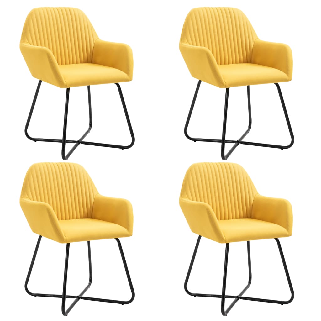 Maison Exclusive Chaises Manger Lot De Jaune Tissu Leroy Merlin