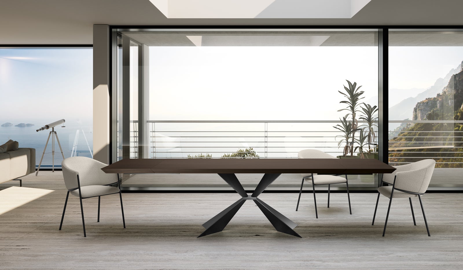 Stark - Stół stały (200 x 100 cm) w czarnej okleinie