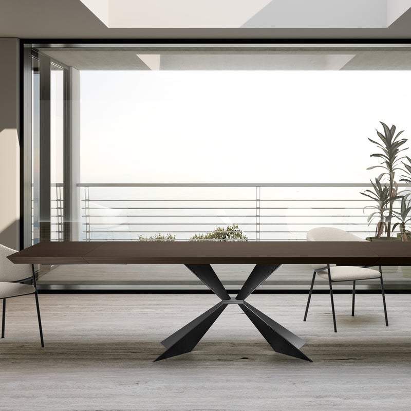 Stark - Stół stały (200 x 100 cm) w czarnej okleinie