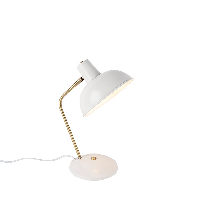 Qazqa nowoczesny lampa stołowa - Milou - biały, okrągły, max. 40w, e14, 38cm, IP20 oświetlenie wewnętrzne