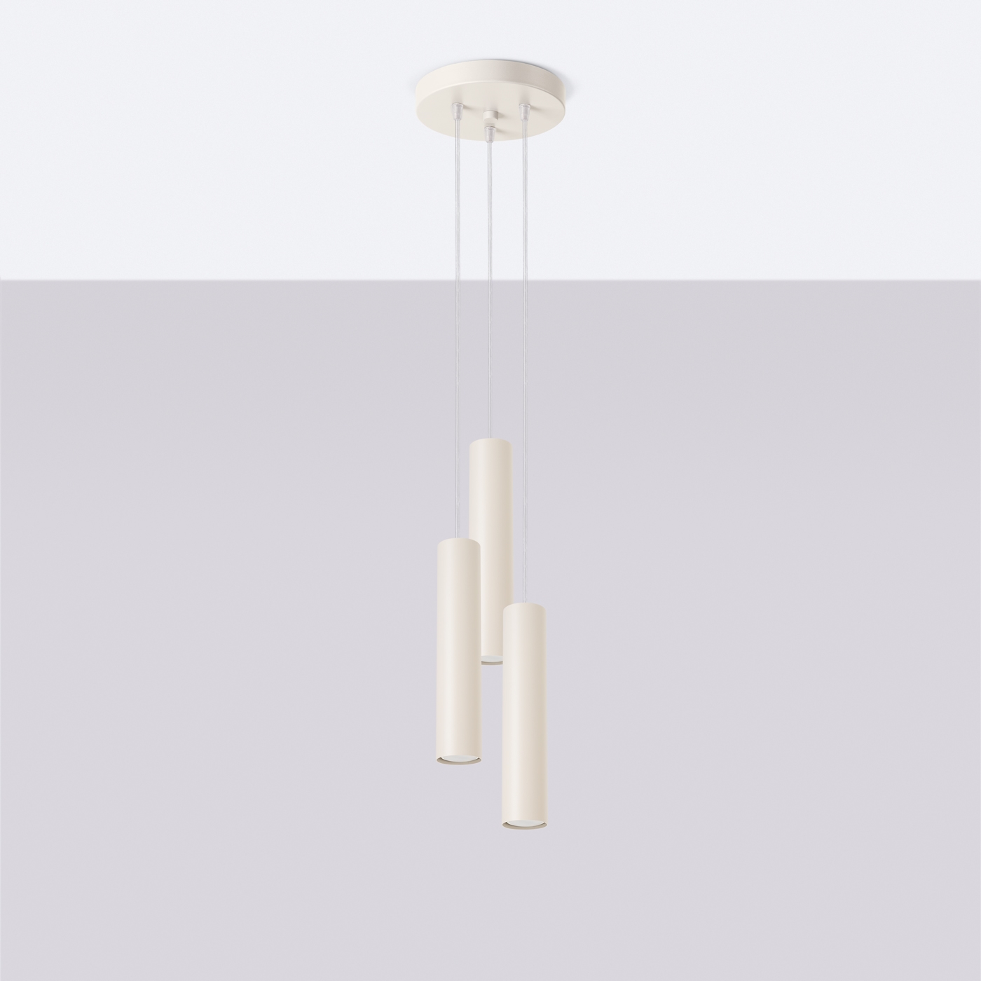 Lampa wisząca TORIS 3P beżowa LED 4000K - 19.5x19.5x108cm Sollux