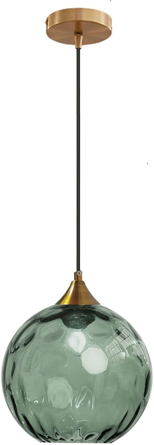 YSFMODE-Lustre Noir Pour Îlot De Cuisine Boule De Verre Givré