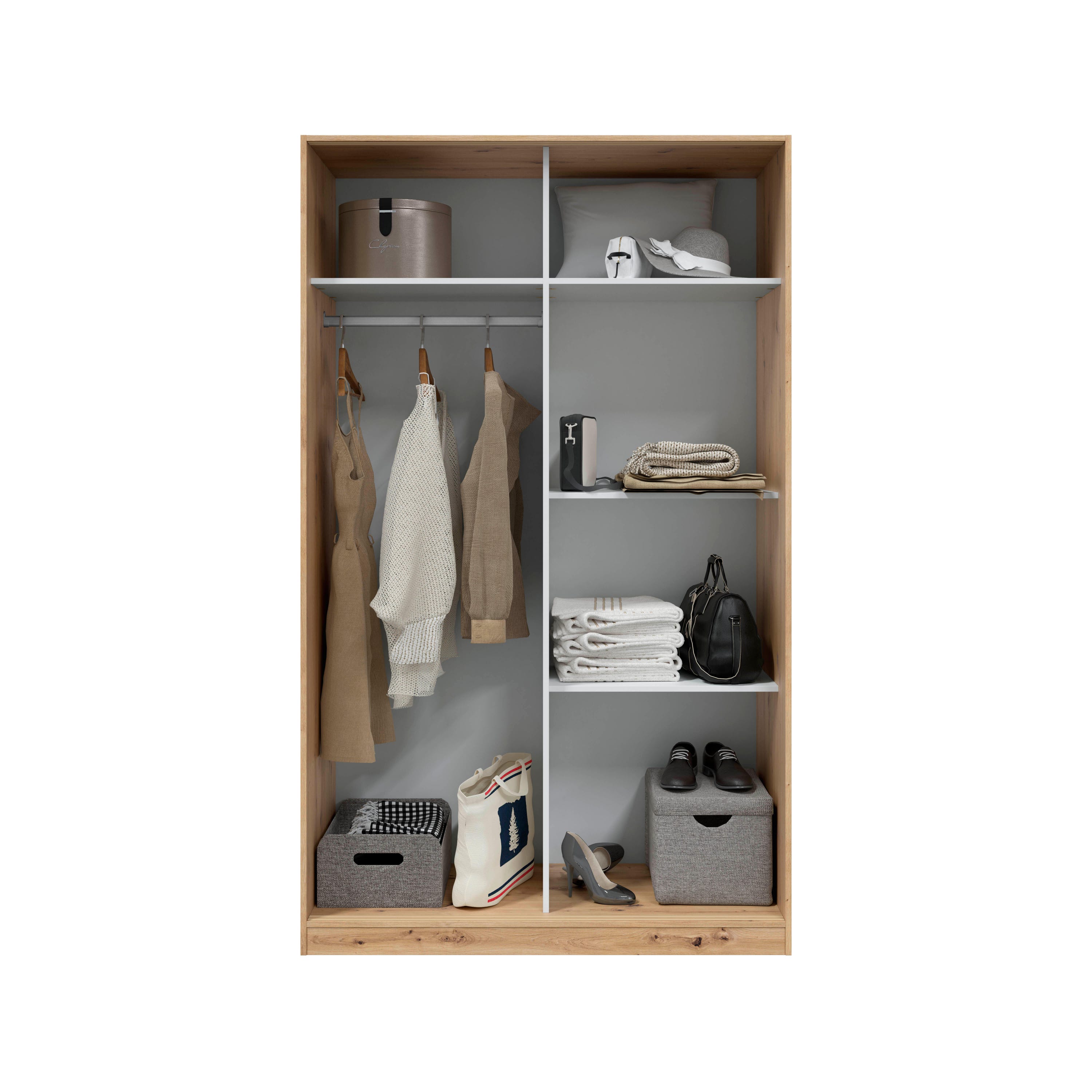 Armoire à portes coulissantes Garona 120x200x50cm avec 2 portes blanches - 2