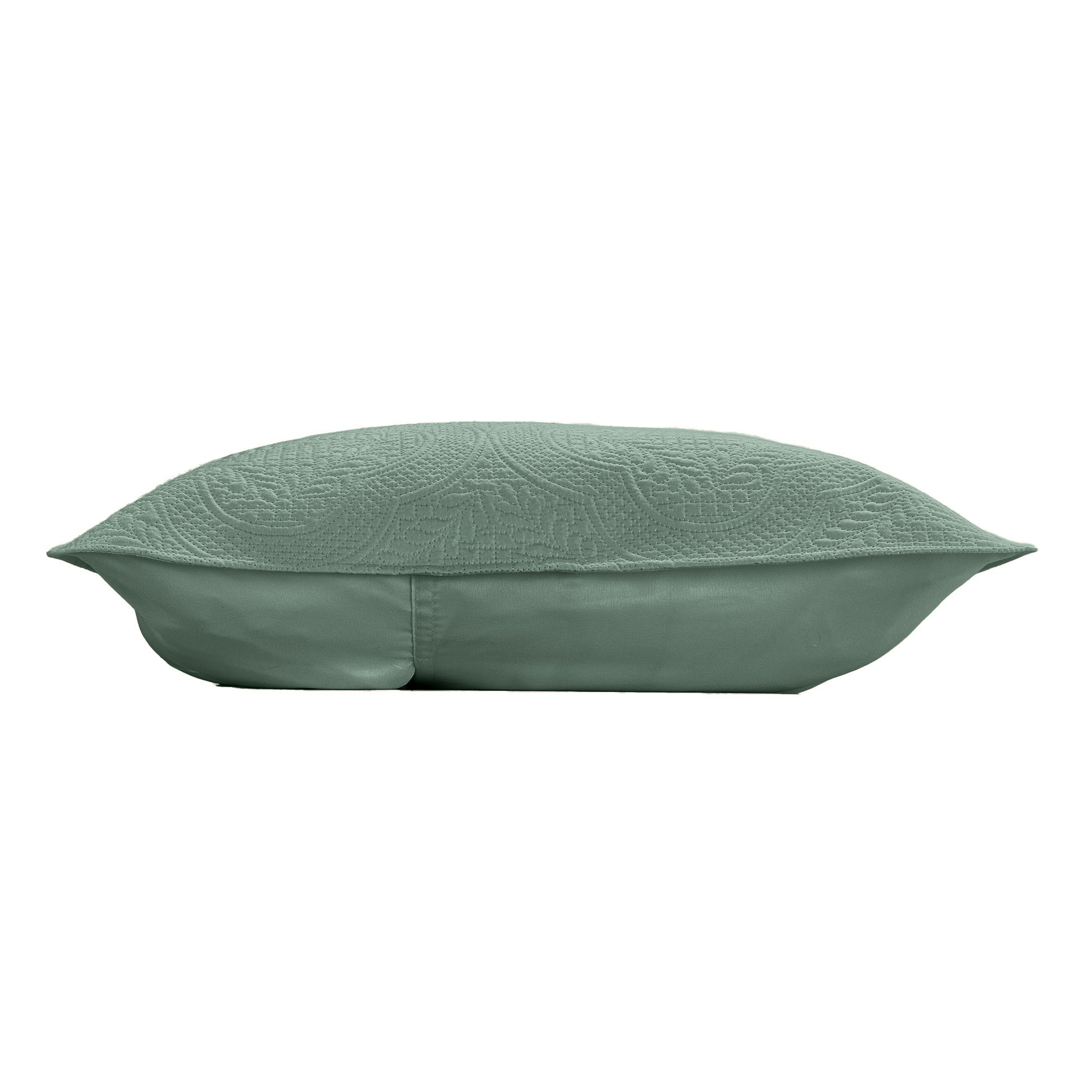 Couvre-lit 2 personnes avec 2 housses de coussin – 240 × 260 cm – Microfibre Romane Cèdre - 4