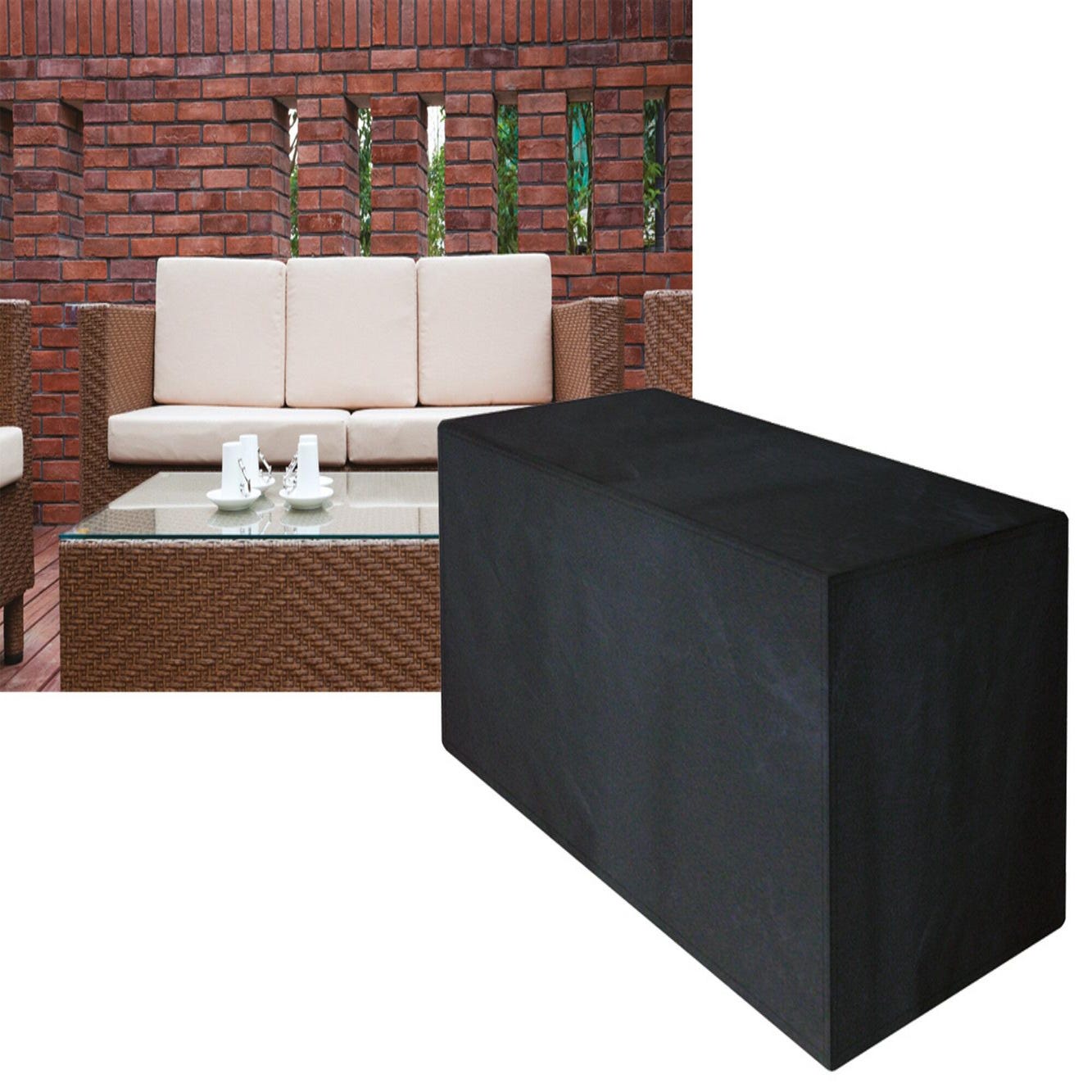 Housse de protection pour canapé de jardin 2-3 places en polypropylène 173 x 87 x 69 cm - 3