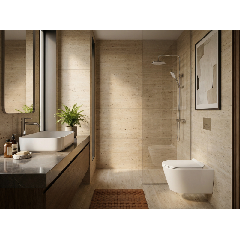 Brevis WC suspendu sans bride, fixations invisibles + abattant ultra-fin, softclose (SATBRE011RREXP) - 2