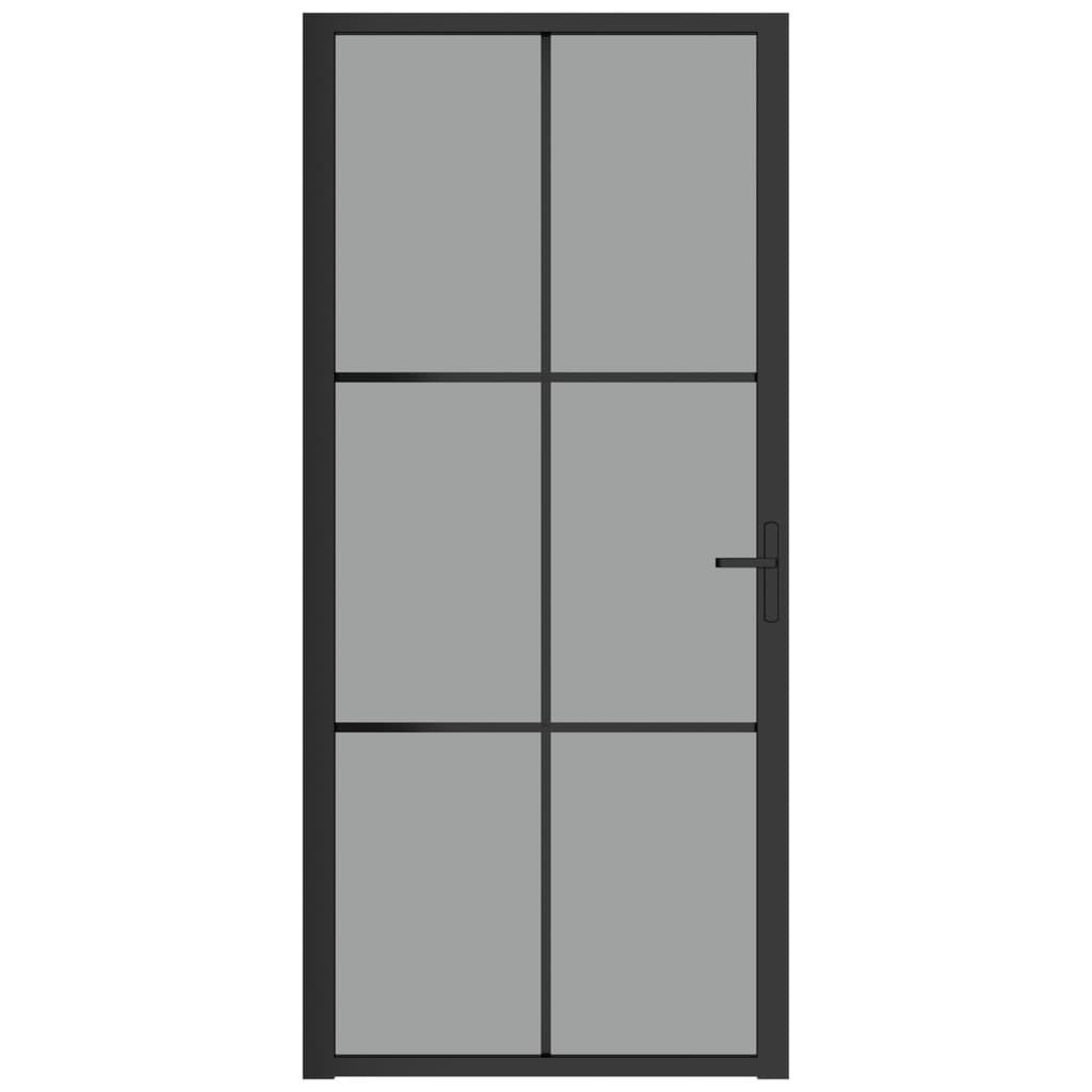 Maison Exclusive - Porta Interna 93x201,5 cm Nera in Vetro ESG e Alluminio - 3