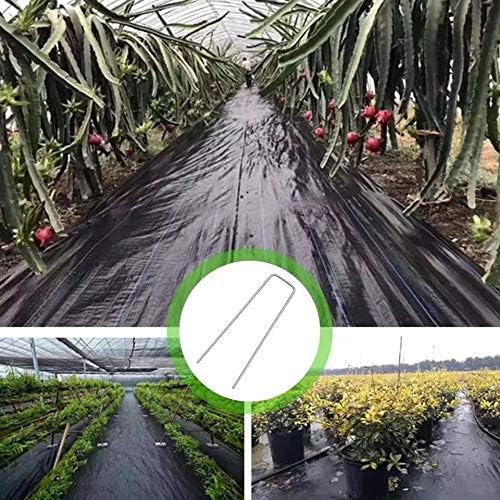 Lot De 50 Piquets D'Ancrage Au Sol Anti-Rouille En Forme De U - 150/200 Mm Pour Non-Tissé, Clôture, Tente Et Camping