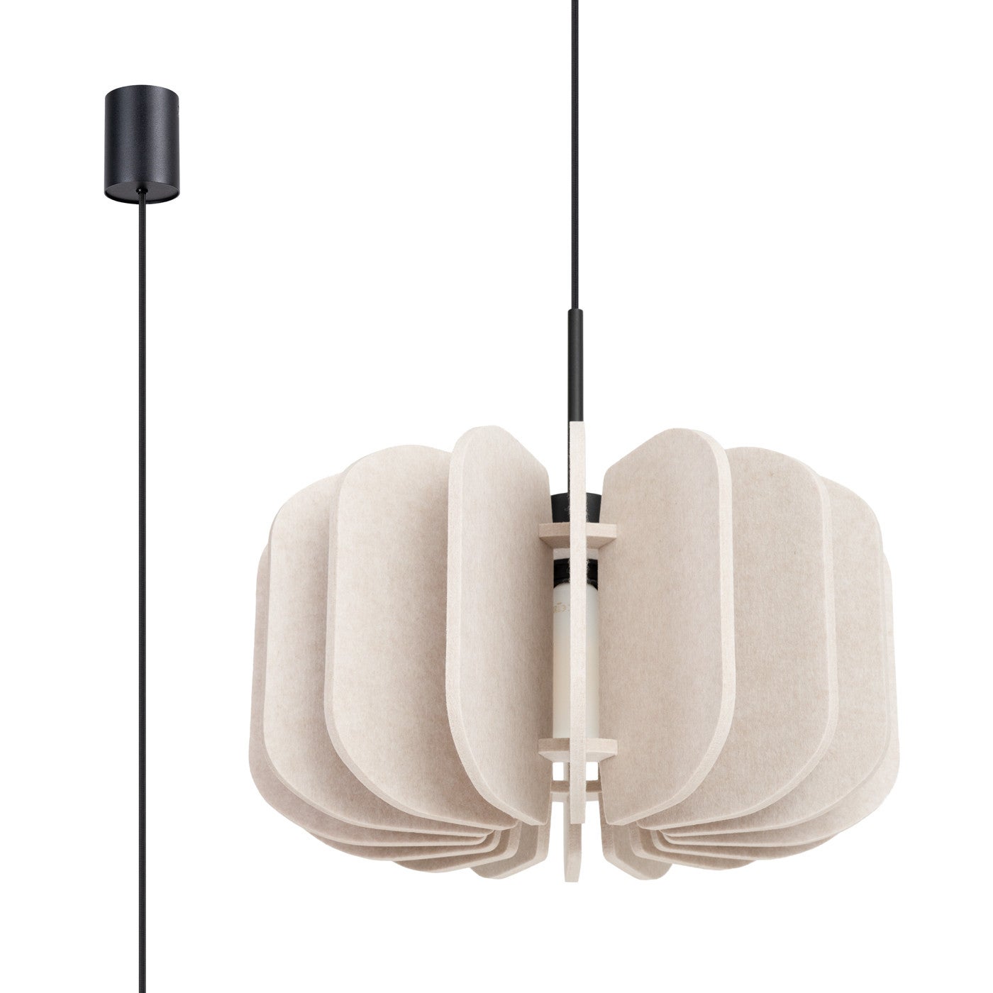 Lampa sufitowa filcowa MULA beżowa 1xE27x40W filc wym:146x45x45cm IP20 Sollux Lighting