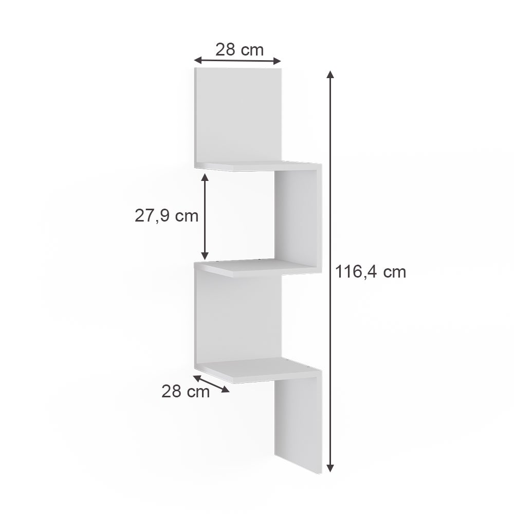 Vicco Étagère dangle Paolo, Blanc, 28x116.4cm - 3
