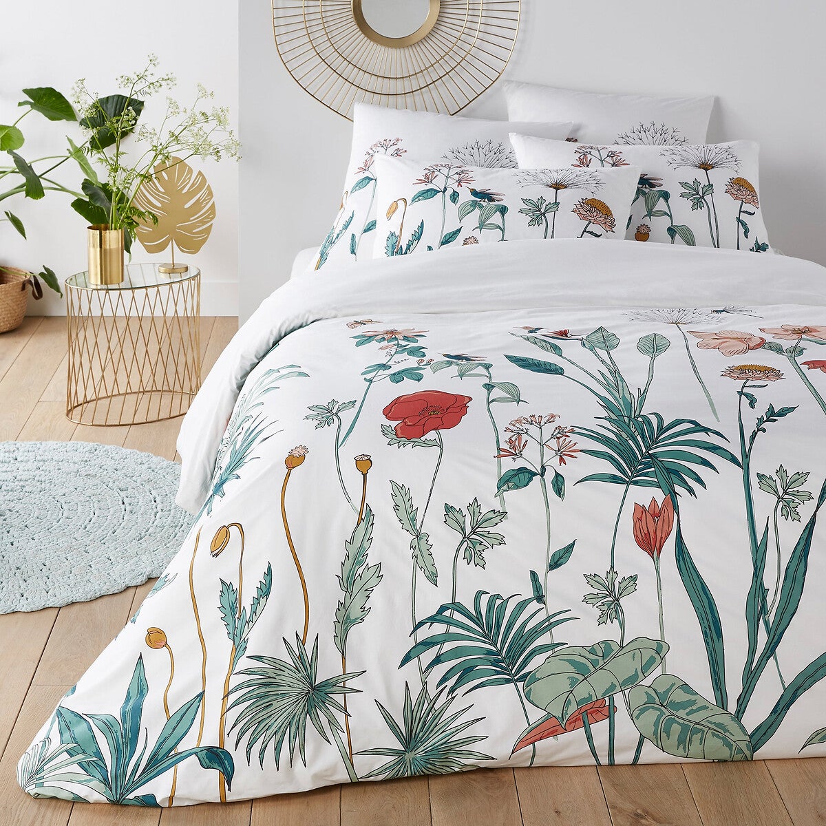 Taie Oreiller Volant Plat Housse De Couette Percale Bio Elise CAMIF-240 X 220 Cm-Gris Mastic Housse De Couette 240x260