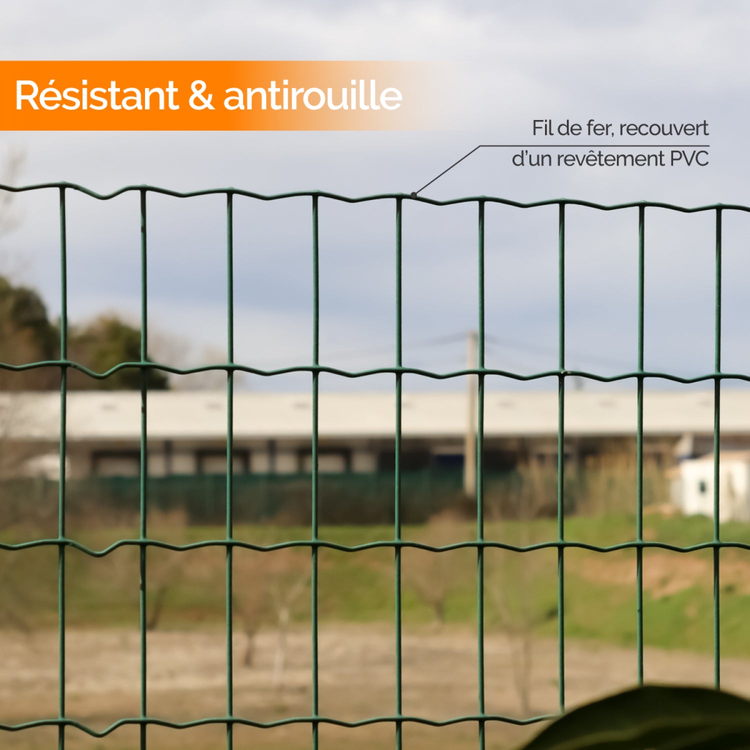 Grillage soudé plastifié pour clôture de jardin - 20 m x 1.5 m - Maille 5 x 10 cm - Diam 2.1 mm - Vert - Linxor - 3
