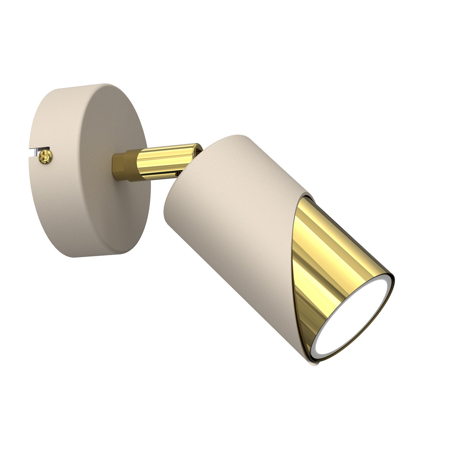 Reflektor sufitowy spot natynkowy Shift okrągły kremowo-złoty połysk 1xGU10x15W wym: 17 x 8 x 8 cm metal Luminex