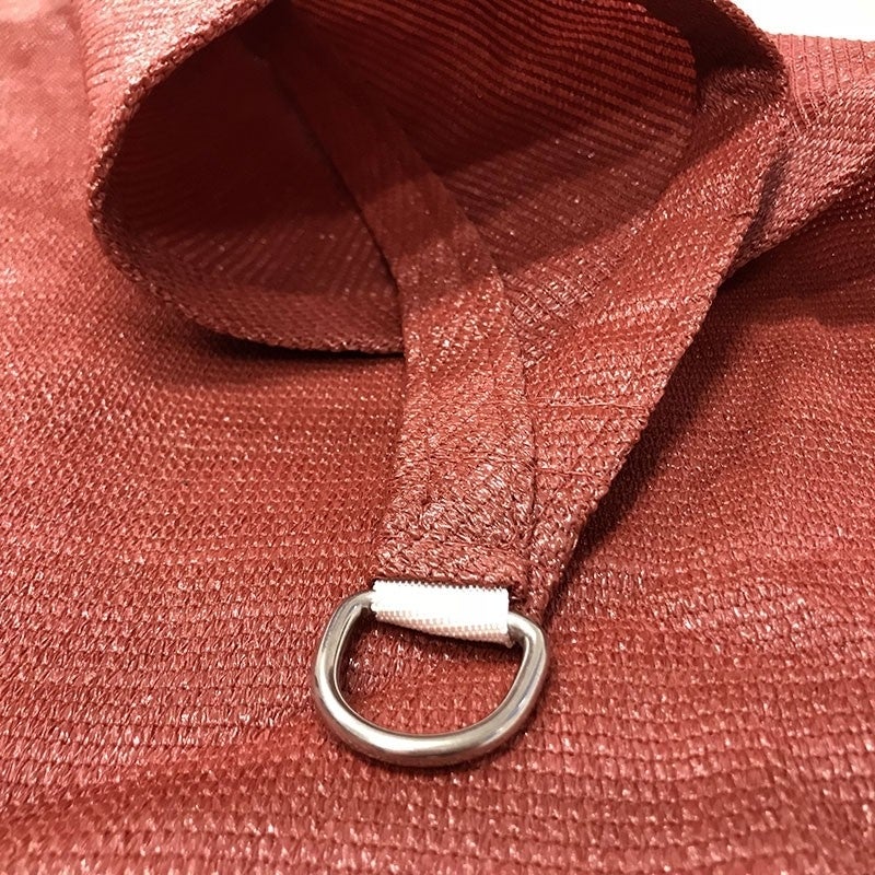 Voile d'ombrage 5 x 4 x 4 m triangulaire 280g/m² - Haute densité résistante au vent - Tissu micro-aéré - Terracotta - 3