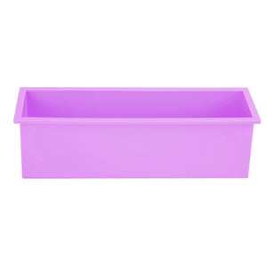 Set di 3 stampi per sapone in silicone, 1200 ml, rettangolari in silicone, in legno, con cassette di legno e coperchi per accessori fai da te per la produzione di sapone (viola