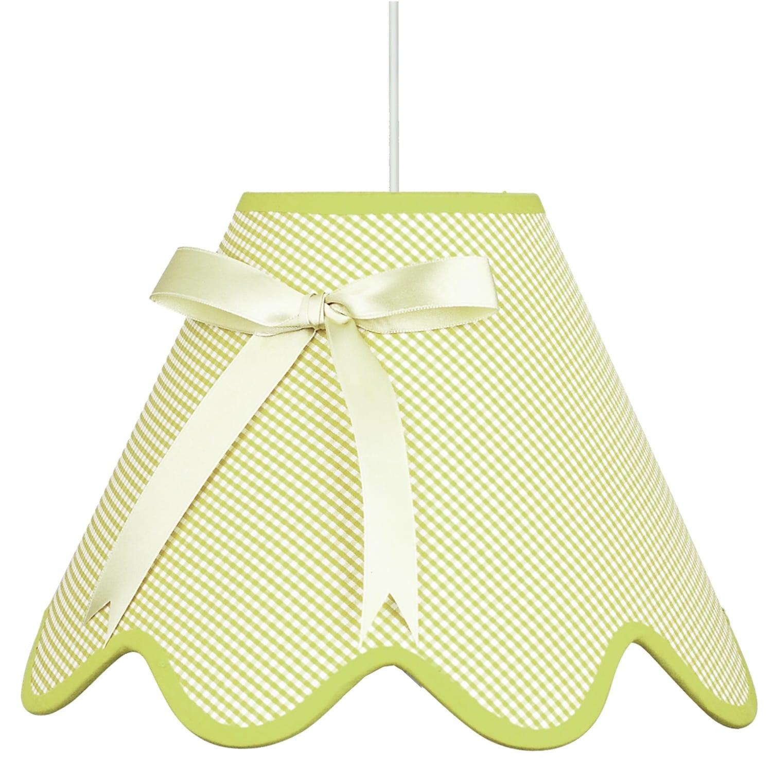 Lampa sufitowa Lola biało-zielona 1xE27x60W wym: 90 x 40 x 40 cm tkanina Candellux
