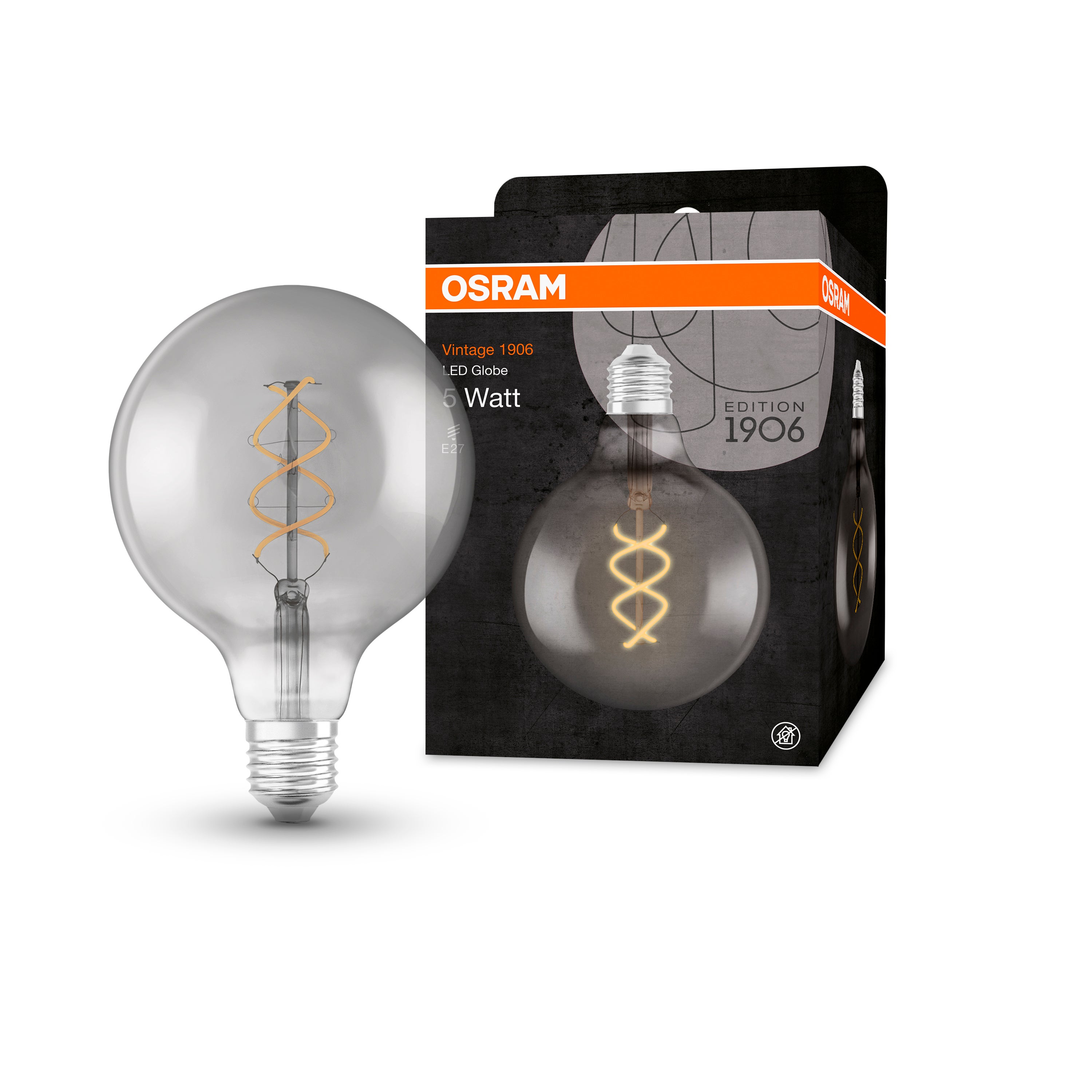 Żarówka LED OSRAM - E27 - Ciepłe i komfortowe światło - 1800 K - 5 W - Zamiennik żarówki żarowej 15 W - Vintage 1906® LED - 4