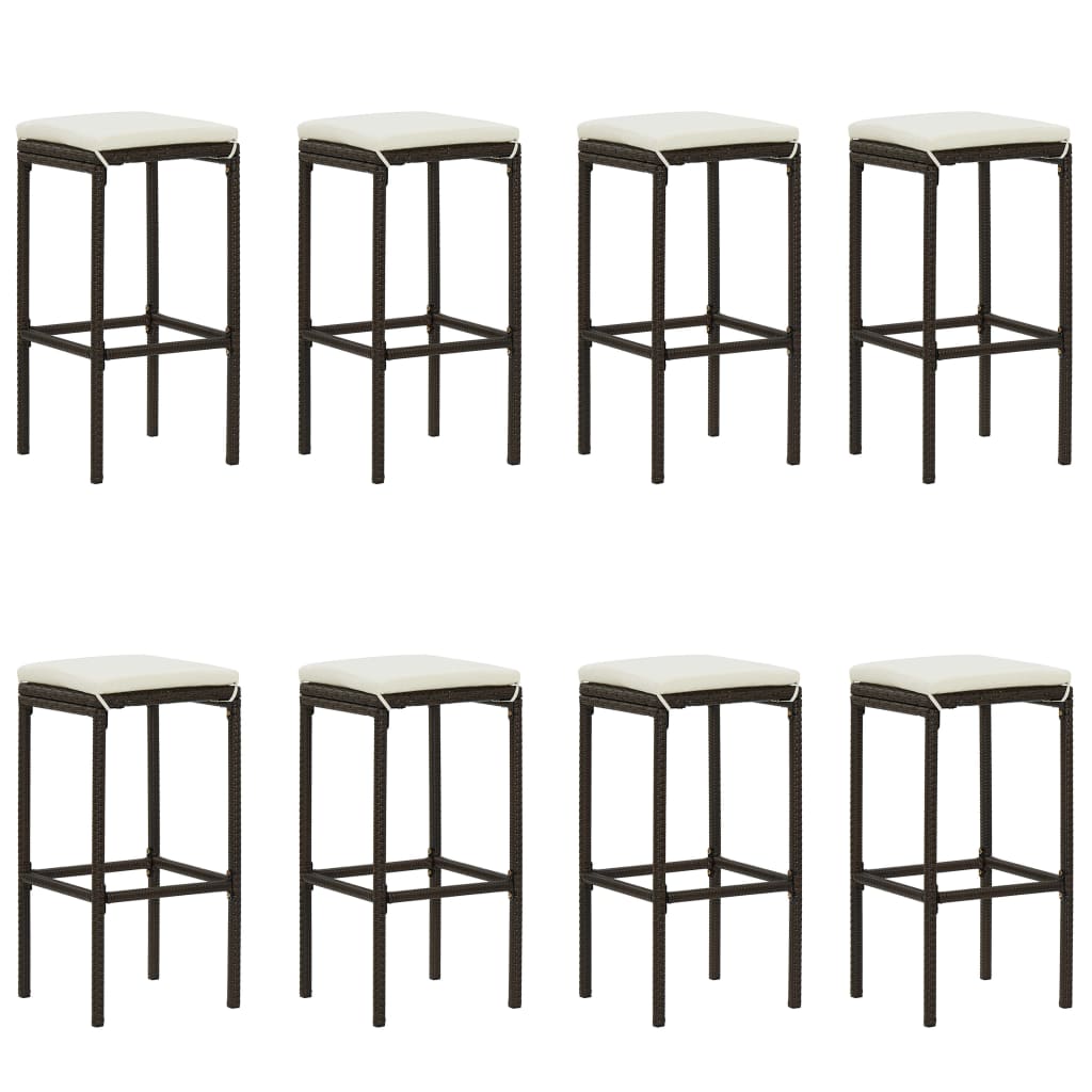 Maison Exclusive - Set da Bar da Giardino 9 pz con Cuscini Marrone - 7
