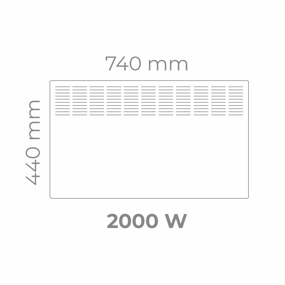 Grzejnik elektryczny 2000W konwektorowy energooszczędny ścienny biały Intuis BASIC D - 9
