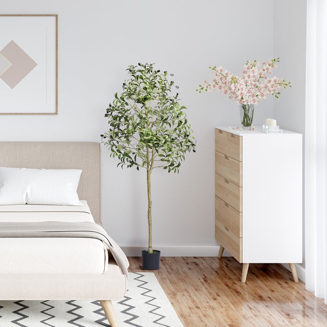 Arbre Artificiel Olivier 155 cm en PE SucceBuy, Plante Décorative Réaliste avec Pot Stable, Entretien Facile pour Maison, Bureau et Espaces Intérieurs