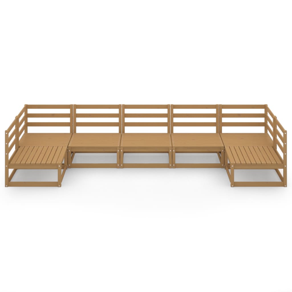 Salon bas de jardin en Bois Marron 6 personnes - 7