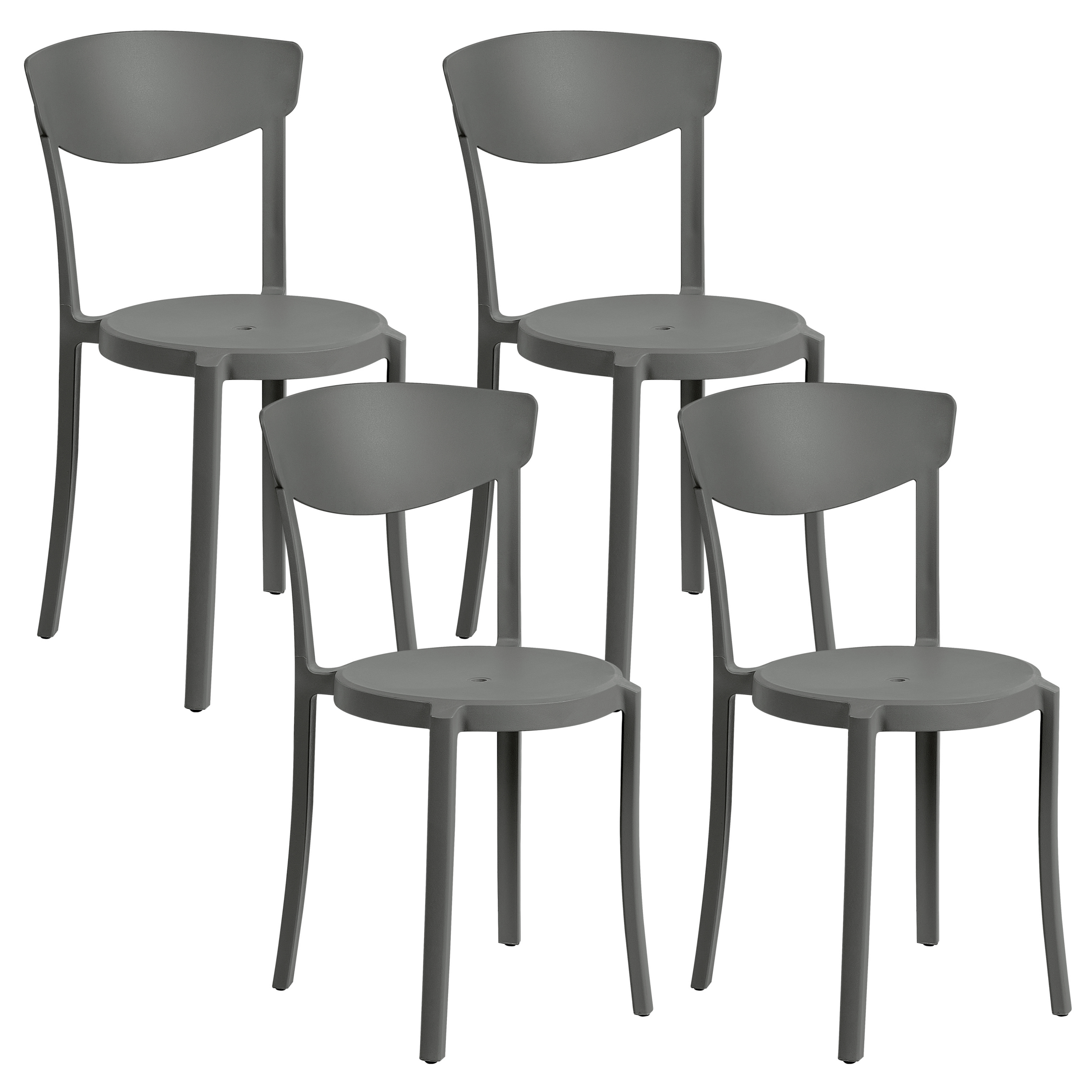 Set de 4 scaune de grădină VIESTE Gri închis 4buc