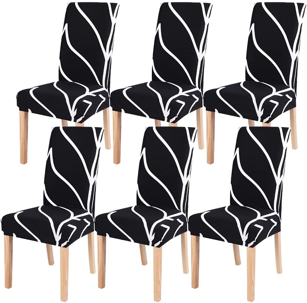 6-pak elastycznych pokrowców na krzesła do jadalni, uniwersalne pokrowce na krzesła, antypoślizgowe pokrowce na krzesła do domu, hotelu, restauracji,