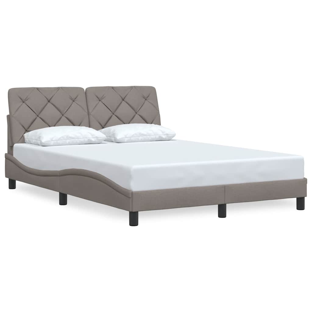 Cadre de lit sans matelas en tissu taupe pour la chambre, 120 × 200 cm - 3