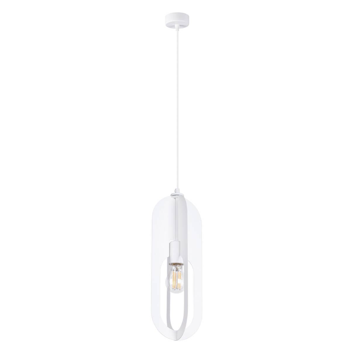 Lampa wisząca Nicus biała 1xE27x15W nowoczesna wym: 140 x 11 x 11 cm metal Sollux Lighting