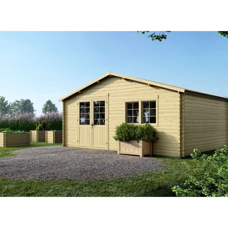 Domek ogrodowy ALTANKA 30 m2 - 6x5 m - 40 mm, drewniany, DOM747, 1 szt.