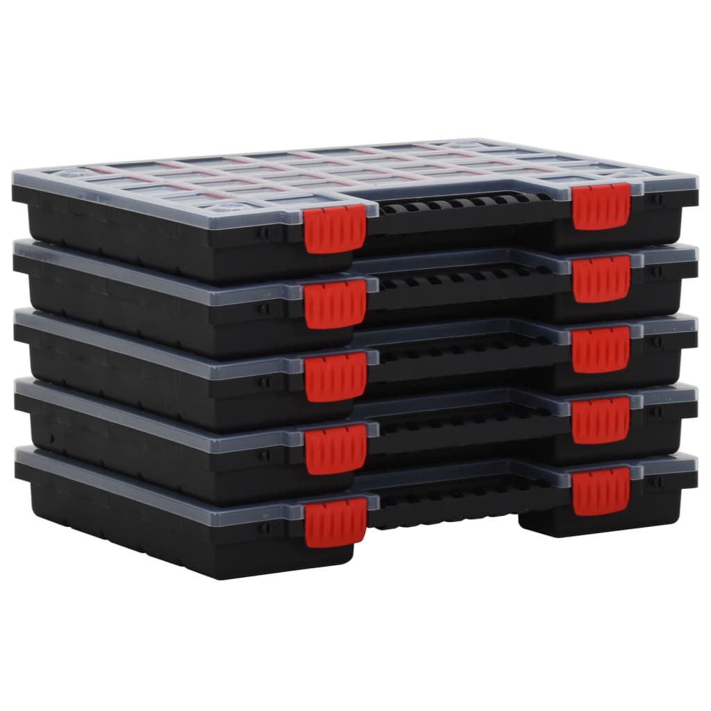 VidaXL Cajas de accesorios 5 unidades polipropileno 40x30x5 cm Leroy