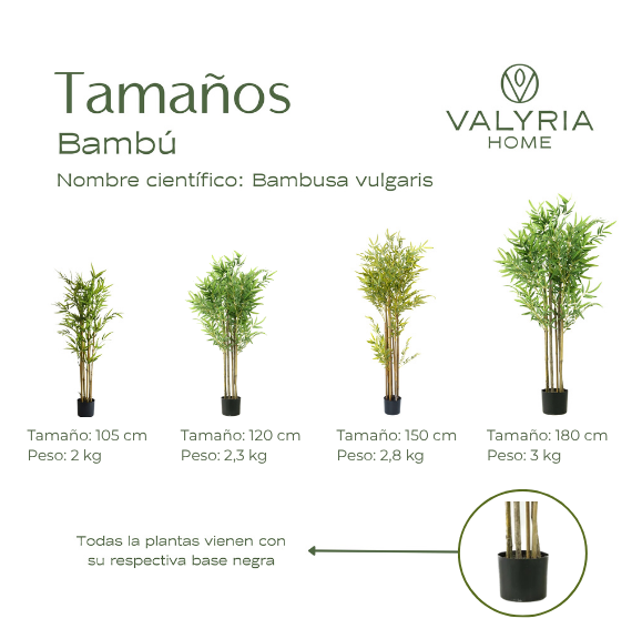 Planta Artificial Bambú 105 cm - Planta Decorativa Bambu Artificial - Árbol Artificial Bambú - 8