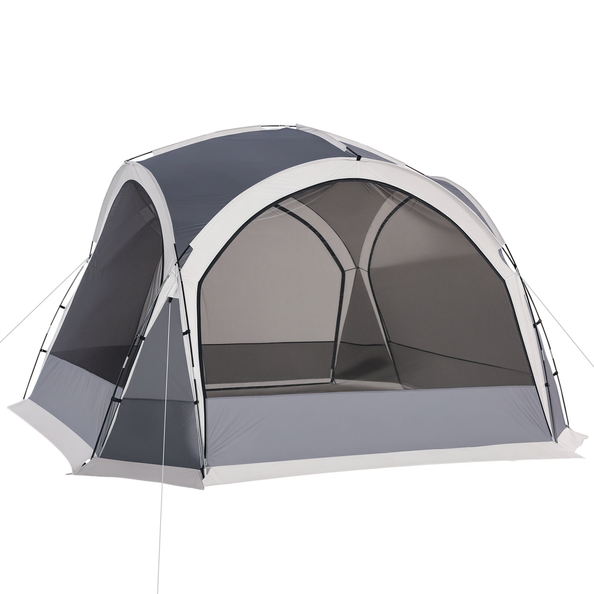 Tienda camping 3-4 personas 350x350x230cm mosquiteras tejido oxford gris