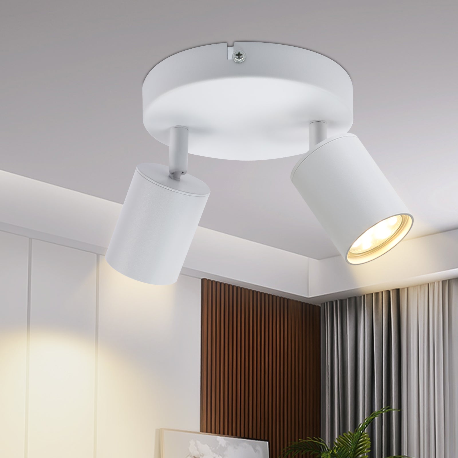 NETTLIFE sufitowy Reflektorowa 2 żarówki czarny GU10 salon nowoczesny regulowany sufit