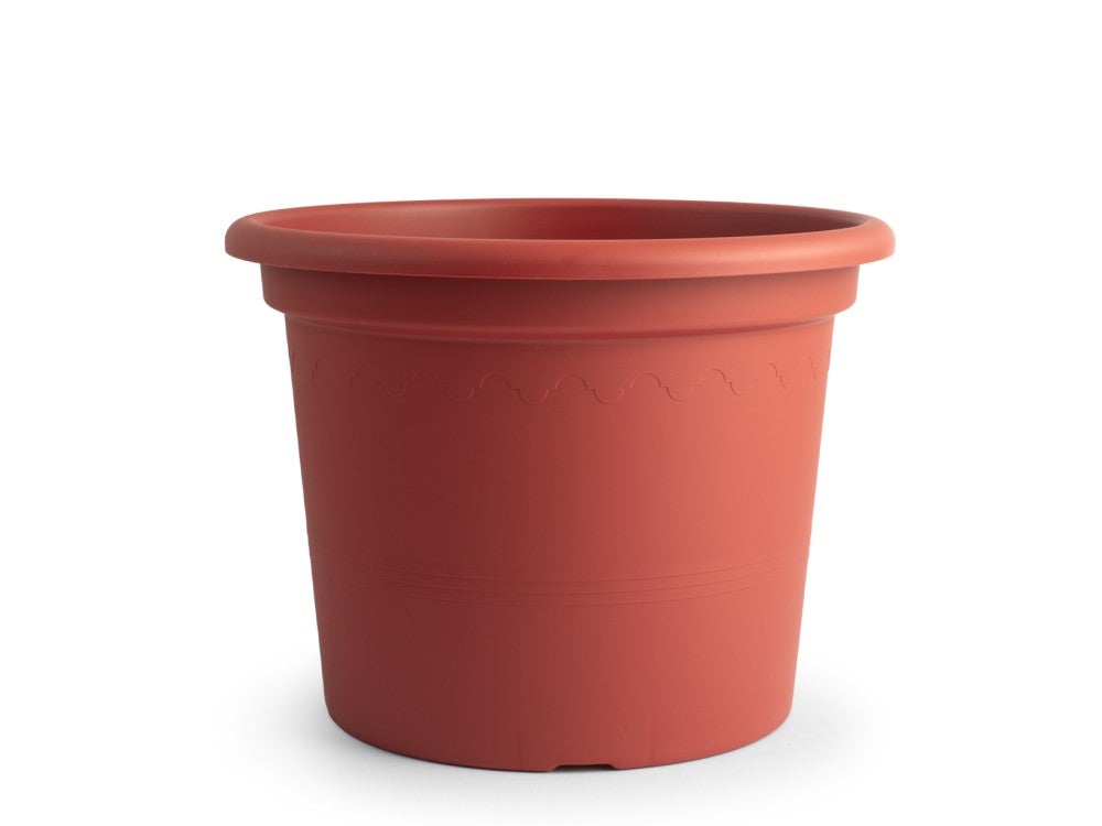 Euro 3 Kunststoff-Blumentopf Mit Reserve – 25 Cm Höhe, Farbe Taupe – Modernes Design, Hergestellt In Italien – Für Garten & Balkon
