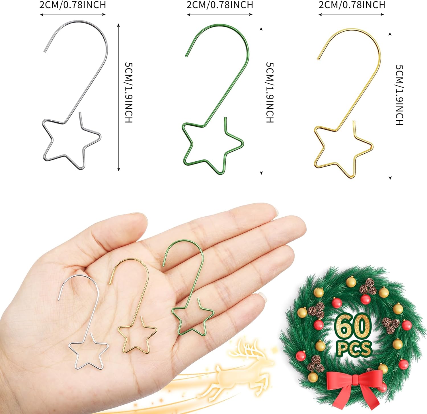 10 pezzi ornamenti natalizi ganci albero di natale gancio palline ganci