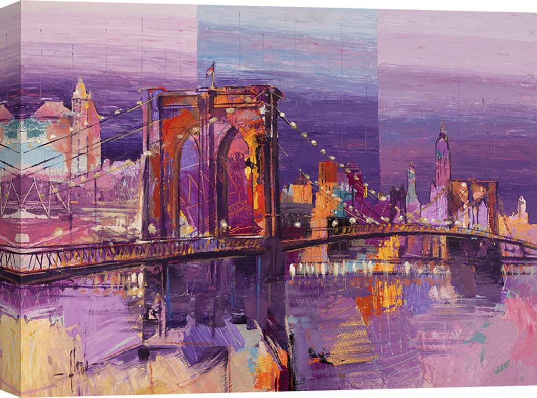 Pintura, impresión sobre lienzo - Luigi Florio, Puente de Brooklyn ...